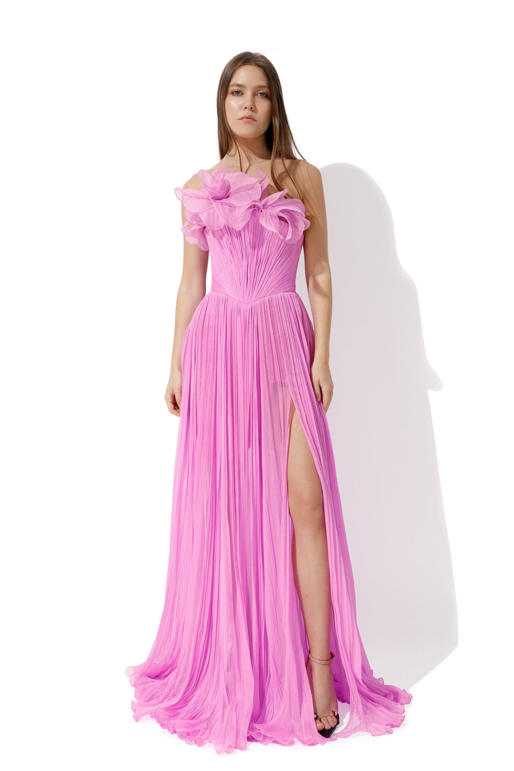iris serban pink dress Iris Serban Pink A-line Sleeveless Evening Dress