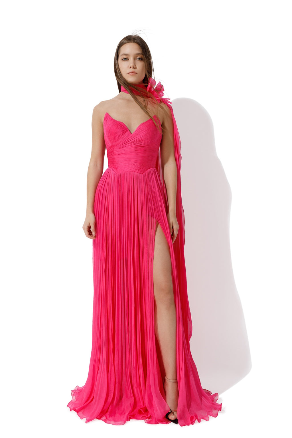 iris serban pink dress Iris Serban Suriel Ruched Maxi Dress