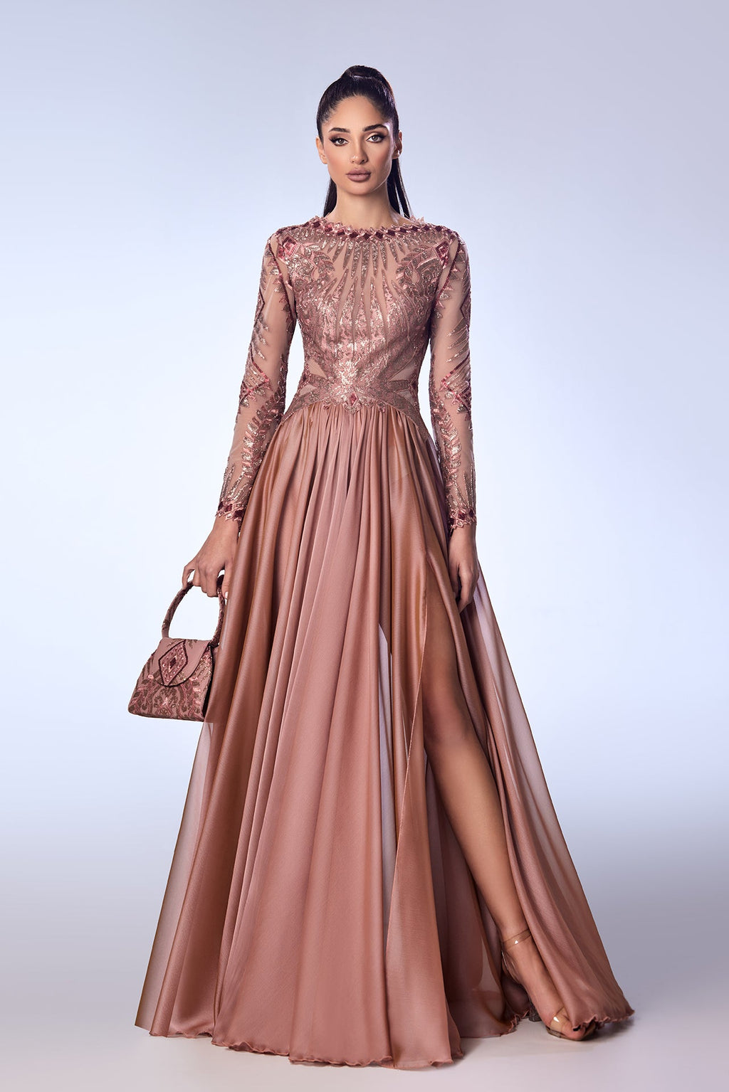 royal blue high low bridesmaid dresses Sample Reem Acra Reverie Wedding Dress
