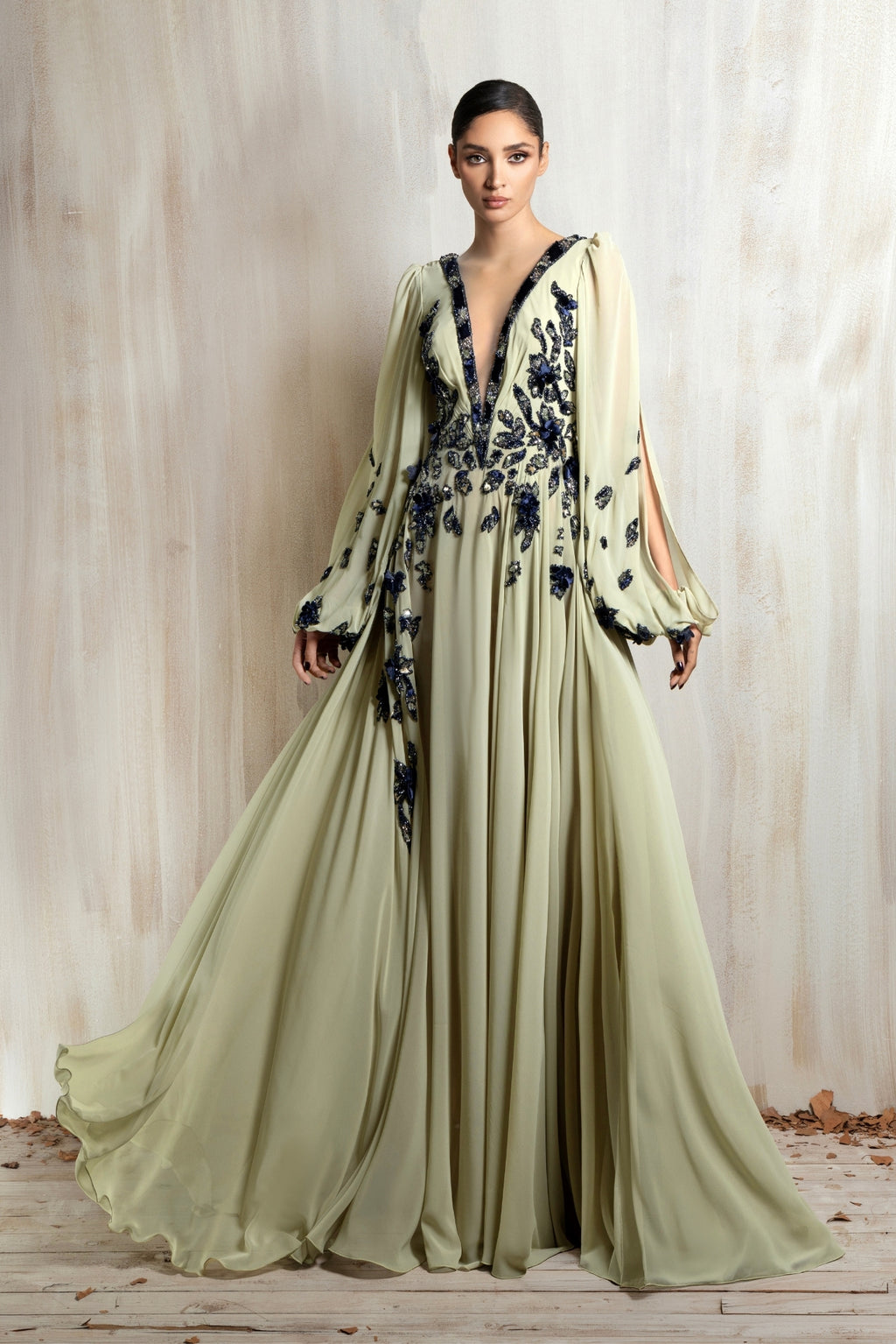 ziad nakad green dress This emerald green gown from Ziad Nakad with all the chic details is fit for a winter fairy tale!