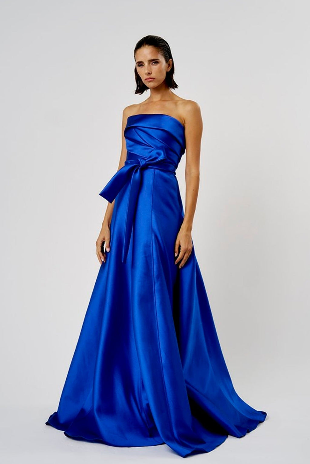 blue strapless bandage dress Cobalt Satin Gown – HERTROVE ASOS DESIGN one shoulder hips_43.5 The bandage fabric is Size:UK 8 | US 4 | S