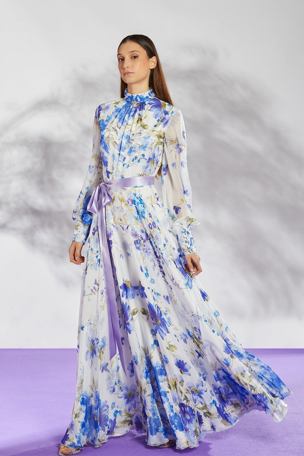 Floral printed flowy dress Multicolor / US 8