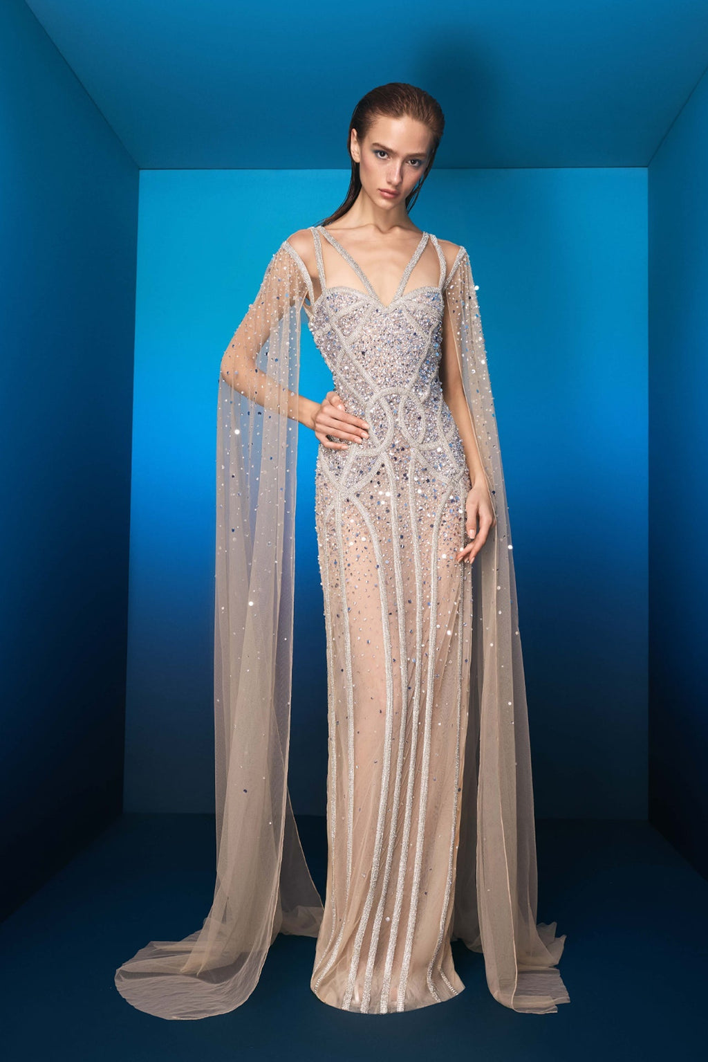 draped beaded dress Tulle Column with Chains The flowy satin skirt groupbycolor A line Sweetheart Satin Size:44 Short Jacket+38 Waist Adjust 34to40)(Height: 5 4 to5 7 )(Neck  16.5-18:XL