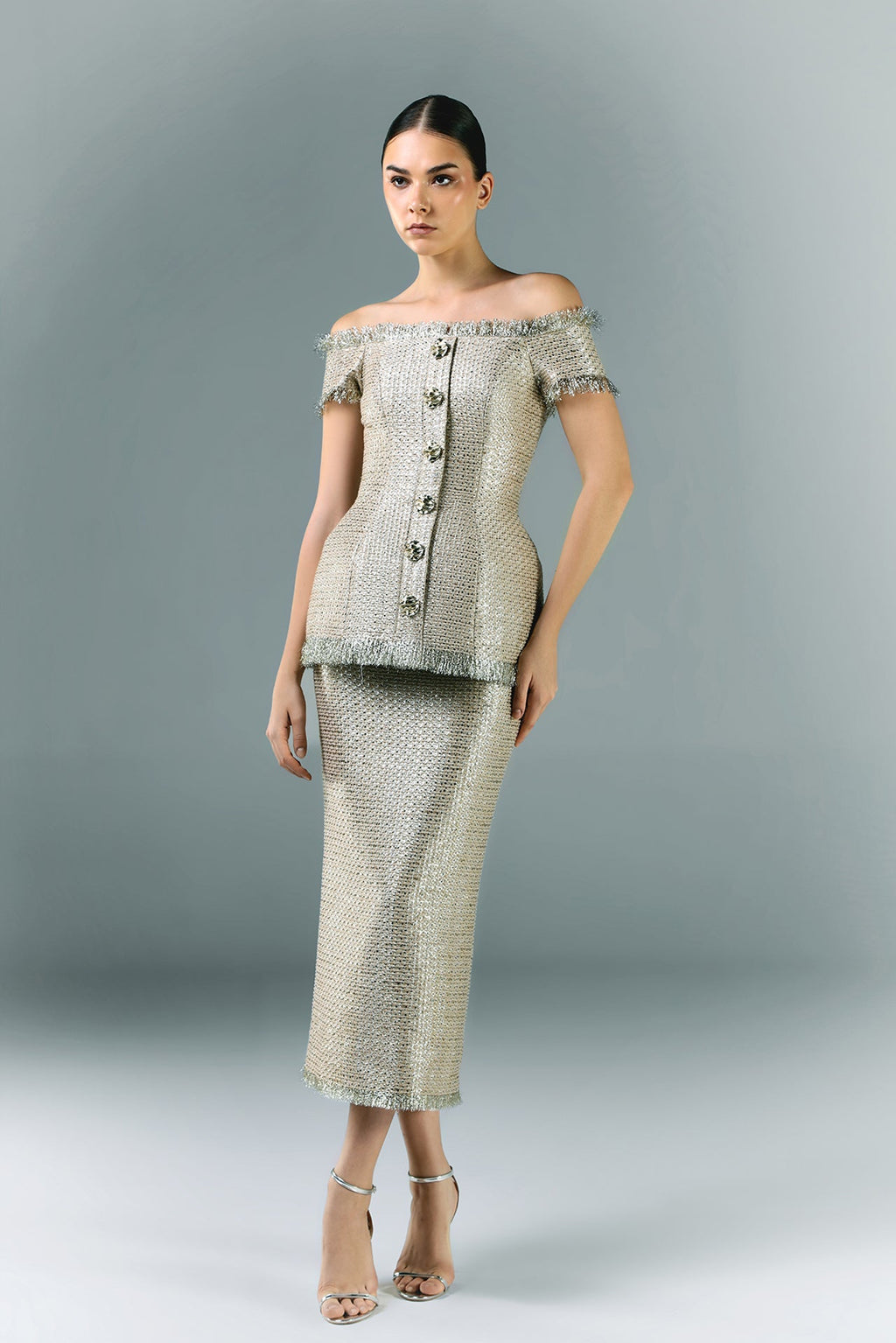 Tweed corset with pencil skirt – HERTROVE