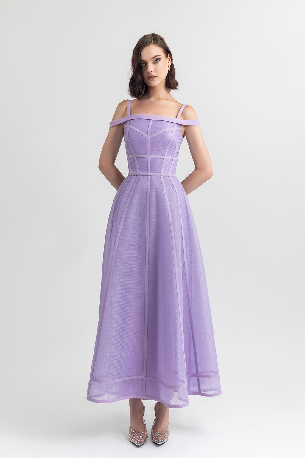 Double strap sleeveless midi dress