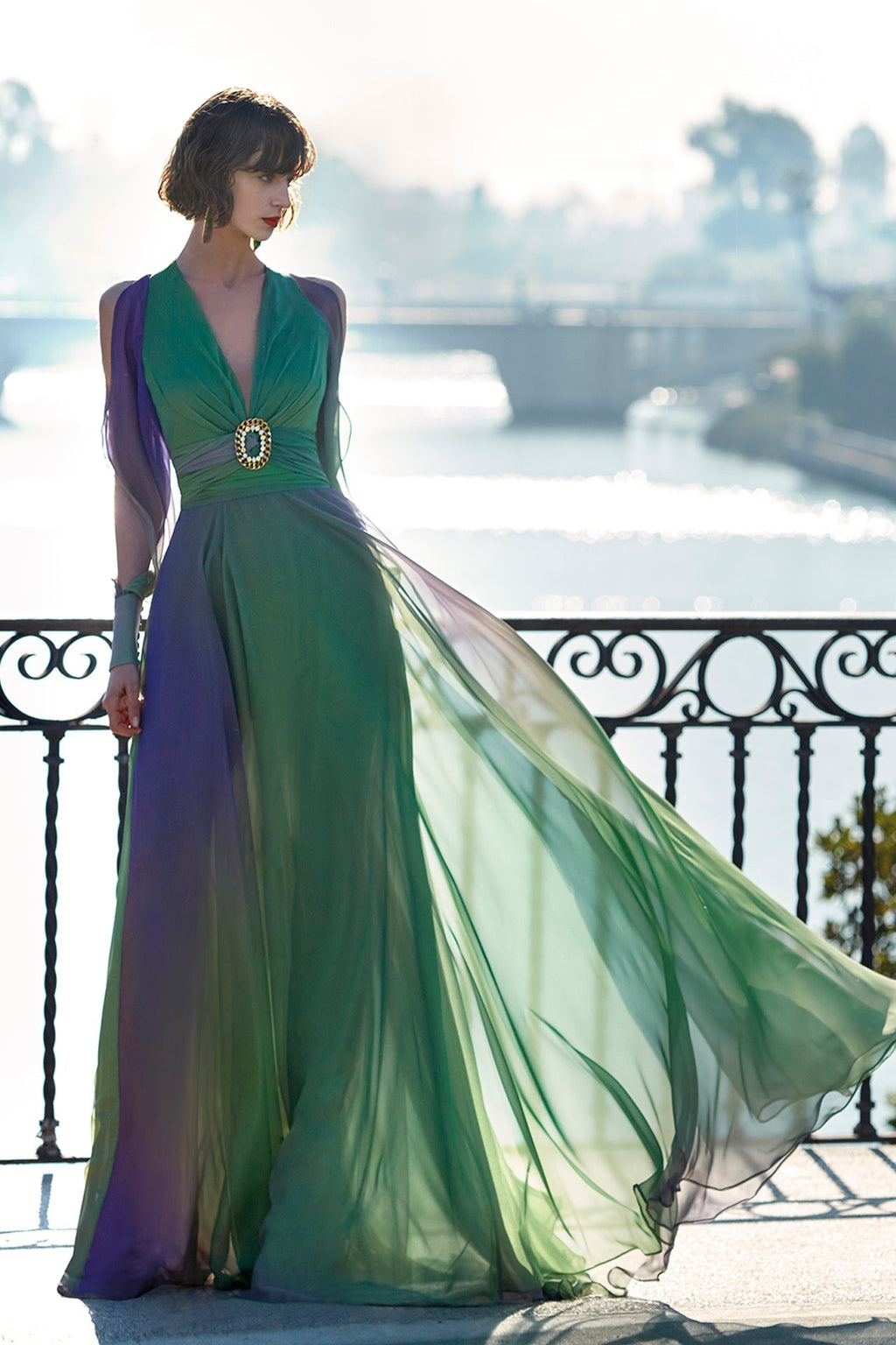 Gradient chiffon dress – HERTROVE