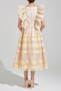 HerTrove-Crochet lace midi dress
