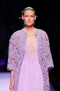 Her Trove-Deep V neckline fully pleated dress