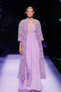 Her Trove-Deep V neckline fully pleated dress