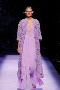 Her Trove-Deep V neckline fully pleated dress