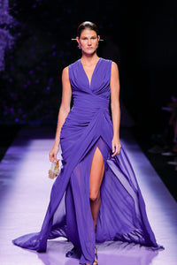 Her Trove-Sleeveless V neck crepe dress