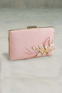 Pink Velvet Embellished Mini Bag