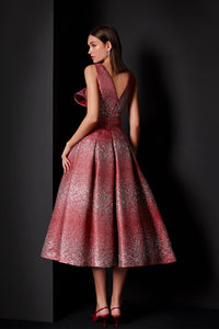 HerTrove-Midi lurex dress with bow detail