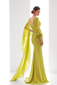 HerTrove-V neck crepe dress with pleats