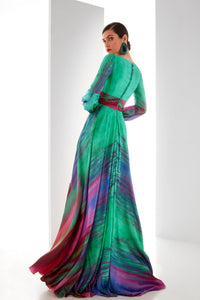 HerTrove-Printed satin dress