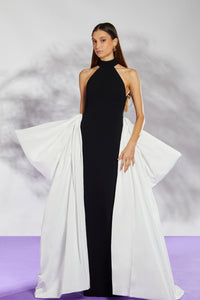 Her Trove-Closed neckline crepe dress