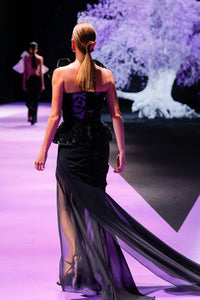 Her Trove-Sleeveless top with high slit skirt