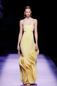 Her Trove-Strapless dress with organza palettes