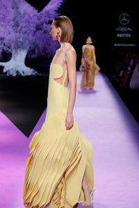 Her Trove-Strapless dress with organza palettes