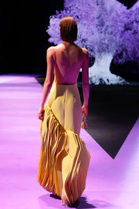 Her Trove-Strapless dress with organza palettes