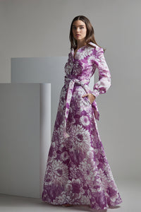 Her Trove-Floral printed long sleeves dress