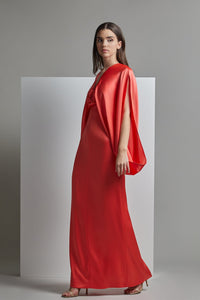 Her Trove-Cape sleeves A line dress