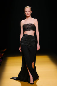 Her Trove-Beaded crop top with skirt