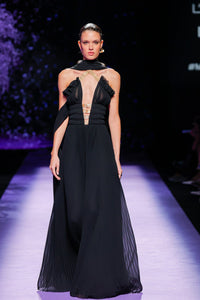 Her Trove-Fully pleated cape dress