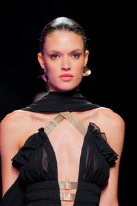 Her Trove-Fully pleated cape dress