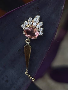 HERTROVE-SERAPHINE DIAMOND TOURMALINE SINGLE EARRING