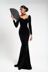 HerTrove-Velvet Flamenco Gown