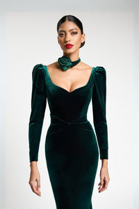 HerTrove-Velvet Flamenco Gown
