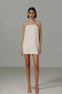 HerTrove-Strapless Crepe Mini Dress