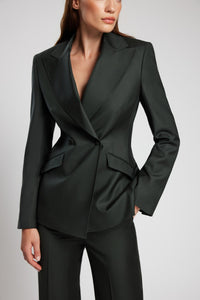 HerTrove-Elegant blazer and high-waist flared trousers