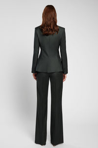 HerTrove-Elegant blazer and high-waist flared trousers