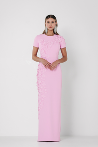 short sleeve crepe dress Crepe Short Sleeve Dress