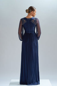 HerTrove-Hand pleated silk tulle dress