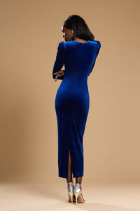 HerTrove-Velvet and satin midi dress