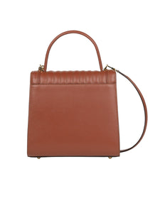 HerPorte-Quilted Leather Freda Mini Brown Top Handle Bag