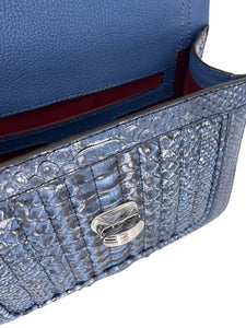 HerPorte- Ginette Mini Blue Python Handbag