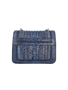 HerPorte- Ginette Mini Blue Python Handbag