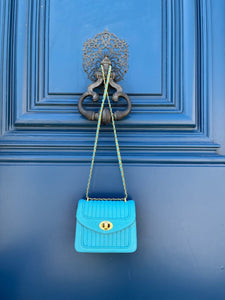 HerPorte- Ginette Mini Turquoise Quilted Leather Handbag