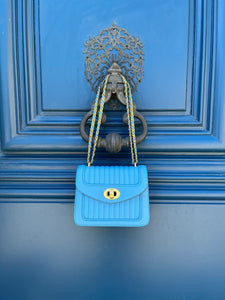 HerPorte- Ginette Mini Turquoise Quilted Leather Handbag