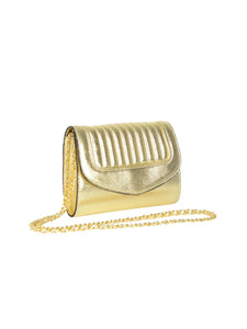 HerPorte-Gold Jeanne Small Hand quilted leather Clutch Bag 