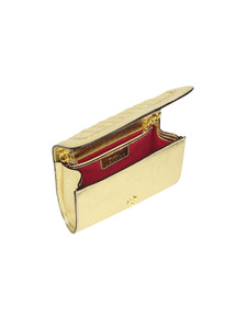 HerPorte-Gold Jeanne Small Hand quilted leather Clutch Bag 