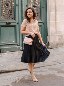 HerPorte-Pink Jeanne Small Hand quilted leather Clutch Bag 