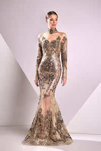 HerTrove-Fully embroidered mermaid dress
