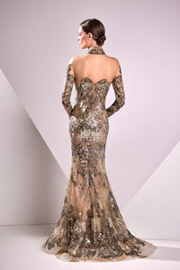 HerTrove-Fully embroidered mermaid dress
