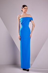 HerTrove-Pleated bodice crepe cady dress