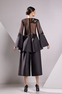 HerTrove-Point d'esprit tulle dress with embroidery